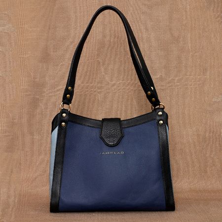 Handmade Navy Pigeon Tote Bag Leather Unique